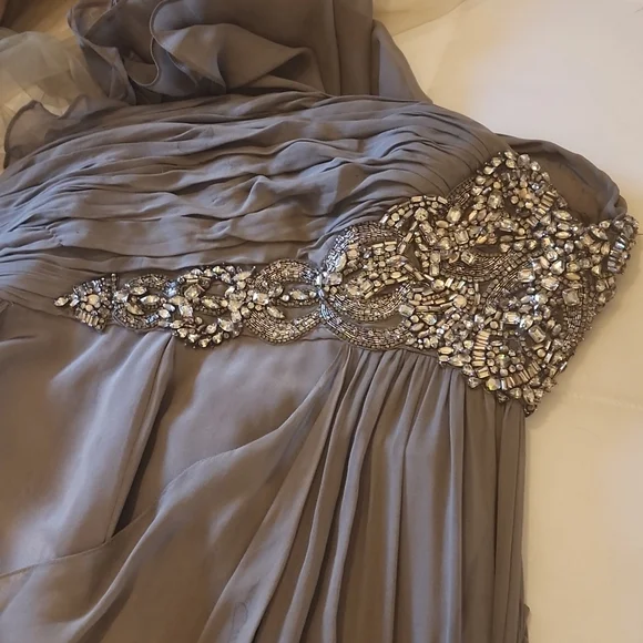 Grey Marchesa Beaded Gown - Picture 7 of 9